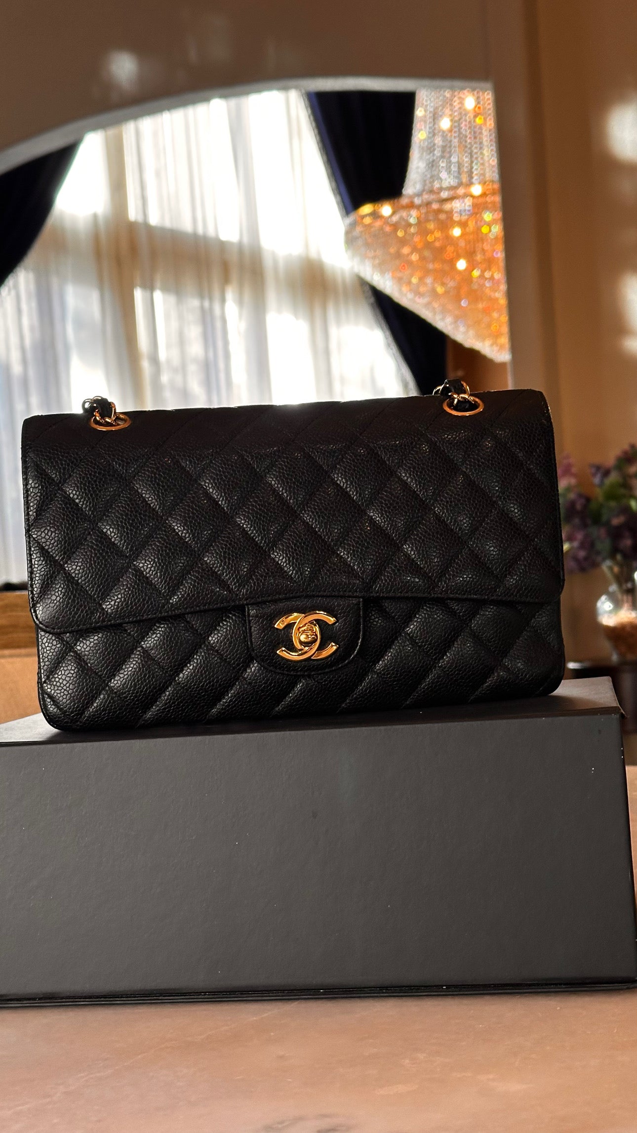 Chanel Medium Classic Flap Black Caviar 24K GHW