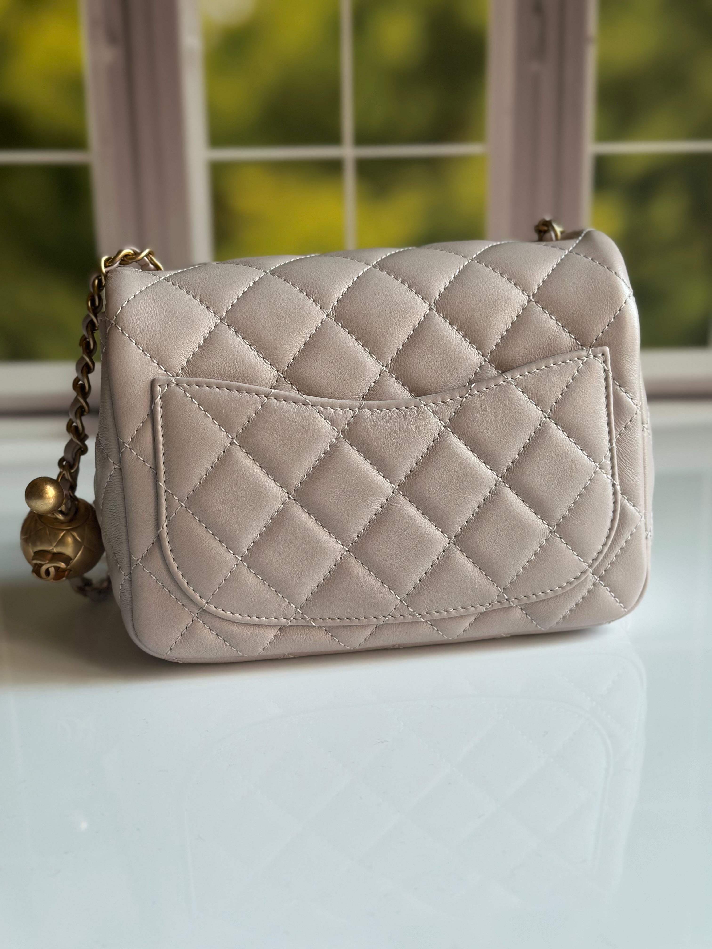 2021 Chanel Mini Pearl Crush Flap Lilac Lambskin & GHW